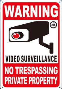 12"x8" Video Surveillance Signs Outdoor with Reflective Material, Warning Signs for Property Security