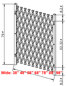79" High Security Folding Gate – Multiple Width Options Available